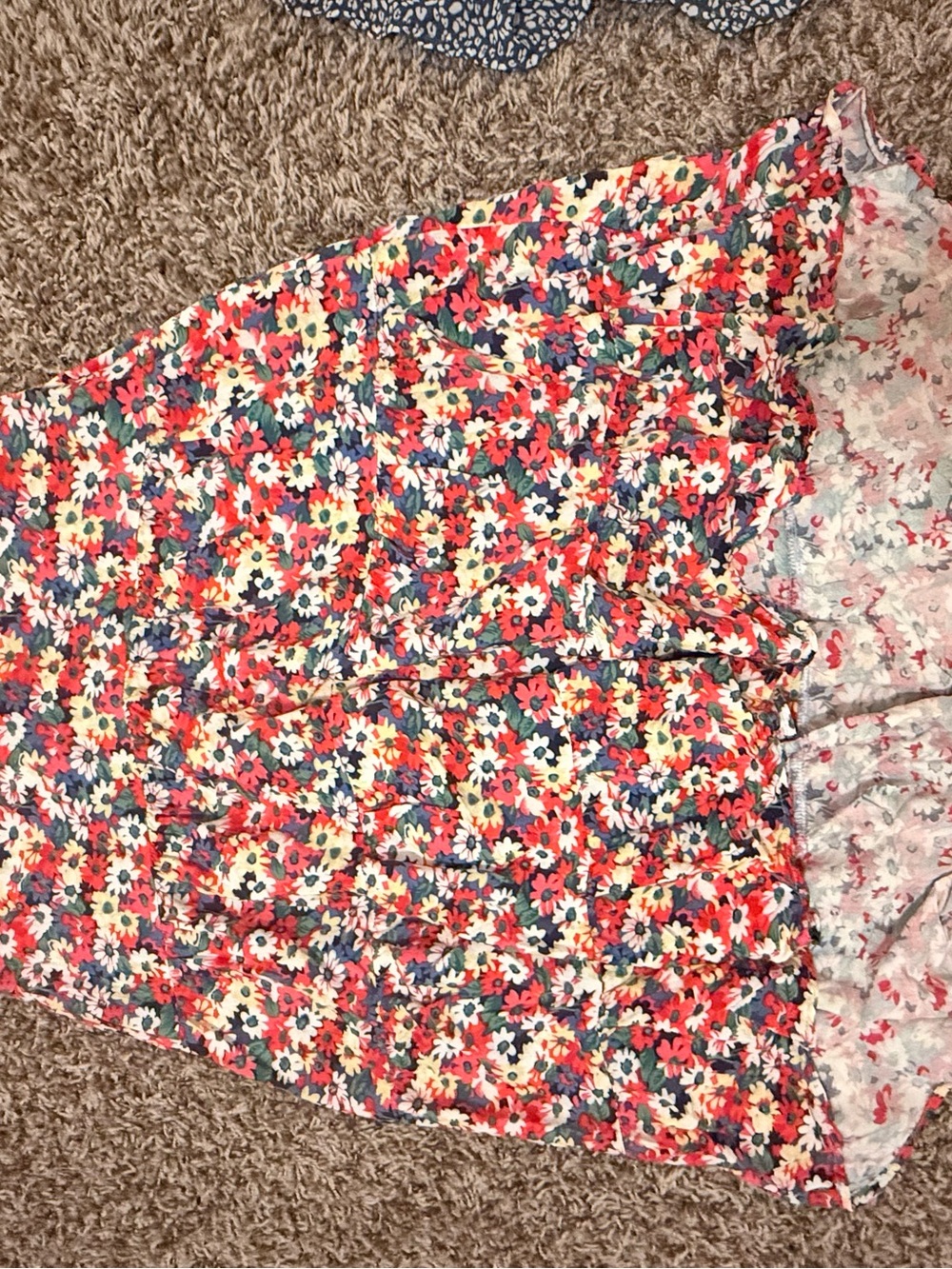 Girls Floral Tiered Sundress - Red Multi